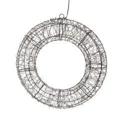 KOOPMAN Corona Di Natale|Oggetti Decorativi E Illuminati-Corona di Natale luminosa 500 micro LED (D38 cm) Star Light e bianco caldo