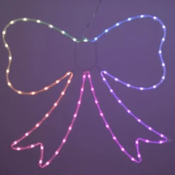 KOOPMAN Oggetti Decorativi E Illuminati|Decorazioni E Oggetti Natalizi-Cravatta a farfalla luminosa al neon 71 LED H60 cm
