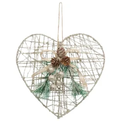 FEERIC LIGHTS Decorazioni E Oggetti Natalizi-Cuore di Natale da appendere (H22 cm) Amore glitterato