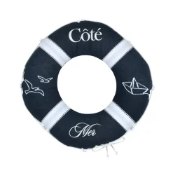 Cuscino boa in cotone (50 cm) Bordemer Blu navy