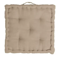Cuscino da pavimento quadrato garza di cotone (50 x 50 cm) Gaïa Marrone corda