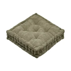 Cuscino da pavimento quadrato in velluto (45 x 45 cm) Dandy Verde cachi