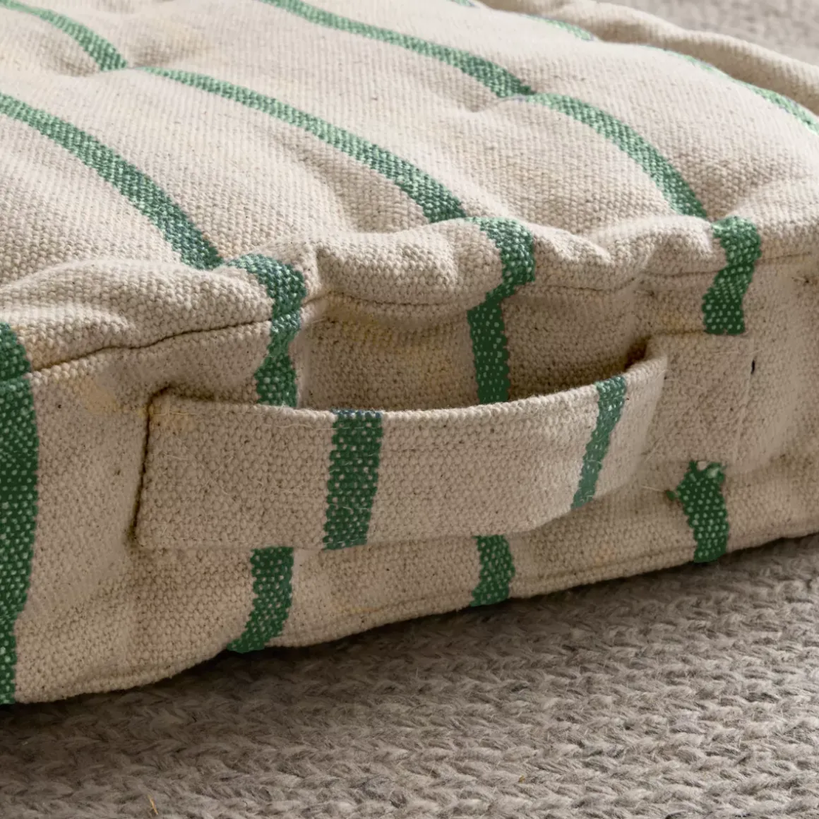 Cuscino da terra per esterni in tela di cotone quadrato (45 x 45 cm) Ocealys Verde