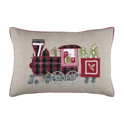 STOF Plaid E Cuscini Di Natale-Cuscino di Natale cotone (40 x 60 cm) Vigilia di Natale Trenino