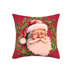 STOF Plaid E Cuscini Di Natale-Cuscino di Natale quadrato cotone (40 x 40 cm) Babbo Natale Harold