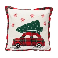 KAEMINGK Plaid E Cuscini Di Natale-Cuscino di Natale quadrato in cotone (45 x 45 cm) Christmas Tartan