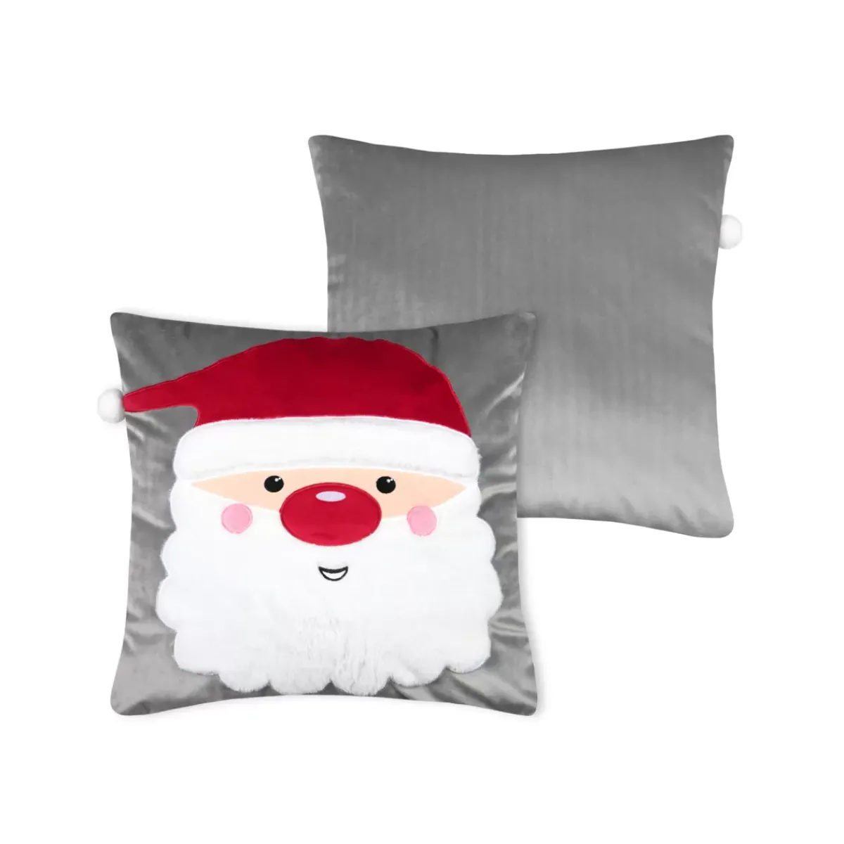 STOF Plaid E Cuscini Di Natale-Cuscino di Natale quadrato velluto (45 x 45 cm) Edgard Babbo Natale