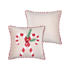 STOF Plaid E Cuscini Di Natale-Cuscino natalizio quadrato in velluto (45 x 45 cm) Lucien