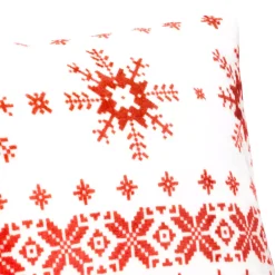 JJA Plaid E Cuscini Di Natale-Cuscino natalizio quadrato (40 x 40 cm) Fiocchi di neve e bianco
