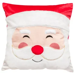 JJA Plaid E Cuscini Di Natale-Cuscino natalizio quadrato (40 x 40 cm) Buon Natale Bianco e