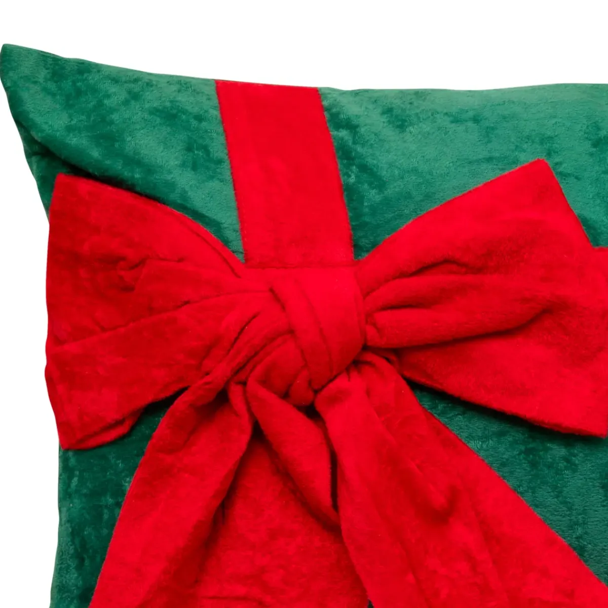 JJA Plaid E Cuscini Di Natale-Cuscino natalizio rettangolare (30 x 50 cm) Fiocco in velluto Rosso e