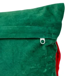 JJA Plaid E Cuscini Di Natale-Cuscino natalizio rettangolare (30 x 50 cm) Fiocco in velluto Rosso e