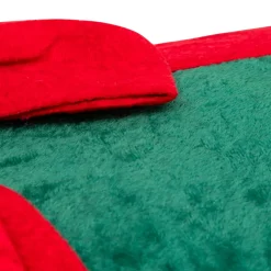 JJA Plaid E Cuscini Di Natale-Cuscino natalizio rettangolare (30 x 50 cm) Fiocco in velluto Rosso e