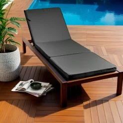 EMINZA Cuscini Lettini Da Spiaggia|Cuscini Per Lettini E Accessori-Cuscino per lettino prendisole sfoderabile (190 x 60 cm) Sunset Grigio
