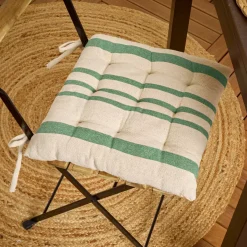 EMINZA Cuscini Per Sedie E Poltrone-Cuscino per sedia da esterno quadrato in tela di cotone (38 x 38 cm) Nautira