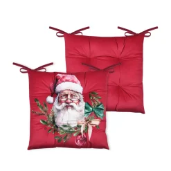 STOF Plaid E Cuscini Di Natale-Cuscino per sedia natalizio quadrato velluto (38 x 38 cm) Harold