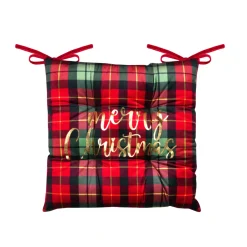 STOF Plaid E Cuscini Di Natale-Cuscino per sedia natalizio quadrato velluto (38 x 38 cm) Harold
