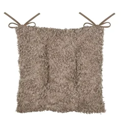 Cuscino per sedia quadrato bouclé (38 x 38 cm) Cosylife Tortora