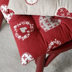 Cuscino per sedia quadrato in cotone (40 x 40 cm) Ornon Rosso