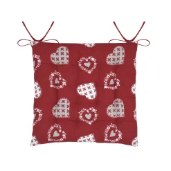 Cuscino per sedia quadrato in cotone (40 x 40 cm) Ornon Rosso