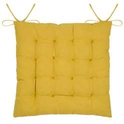 Cuscino per sedia quadrato in cotone (38 x 38 cm) Camille Giallo senape