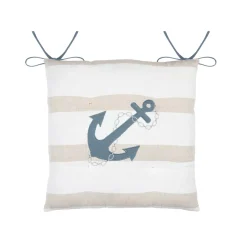 Cuscino per sedia quadrato in cotone (38 x 38 cm) Nautical Beige
