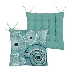 Cuscino per sedia quadrato in cotone (38x38 cm) Barbados Verde celadon