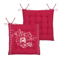 Cuscino per sedia quadrato in cotone (38x38 cm) Villard Rosso
