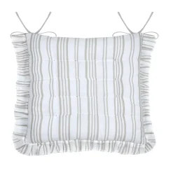 Cuscino per sedia quadrato in cotone (38 x 38 cm) Joséphine Ecrù
