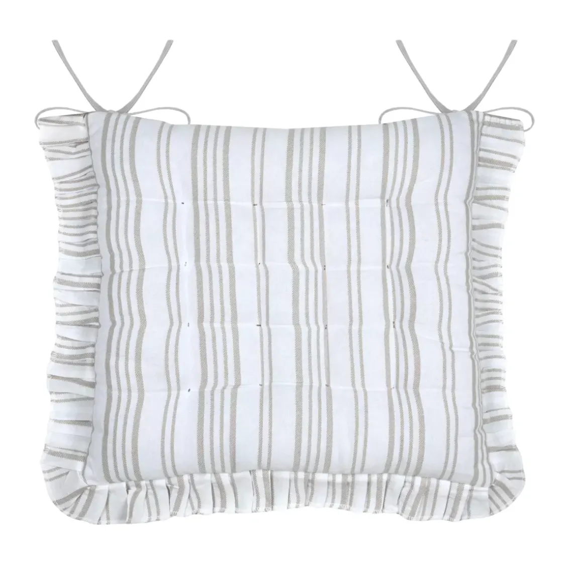 Cuscino per sedia quadrato in cotone (38 x 38 cm) Joséphine Ecrù