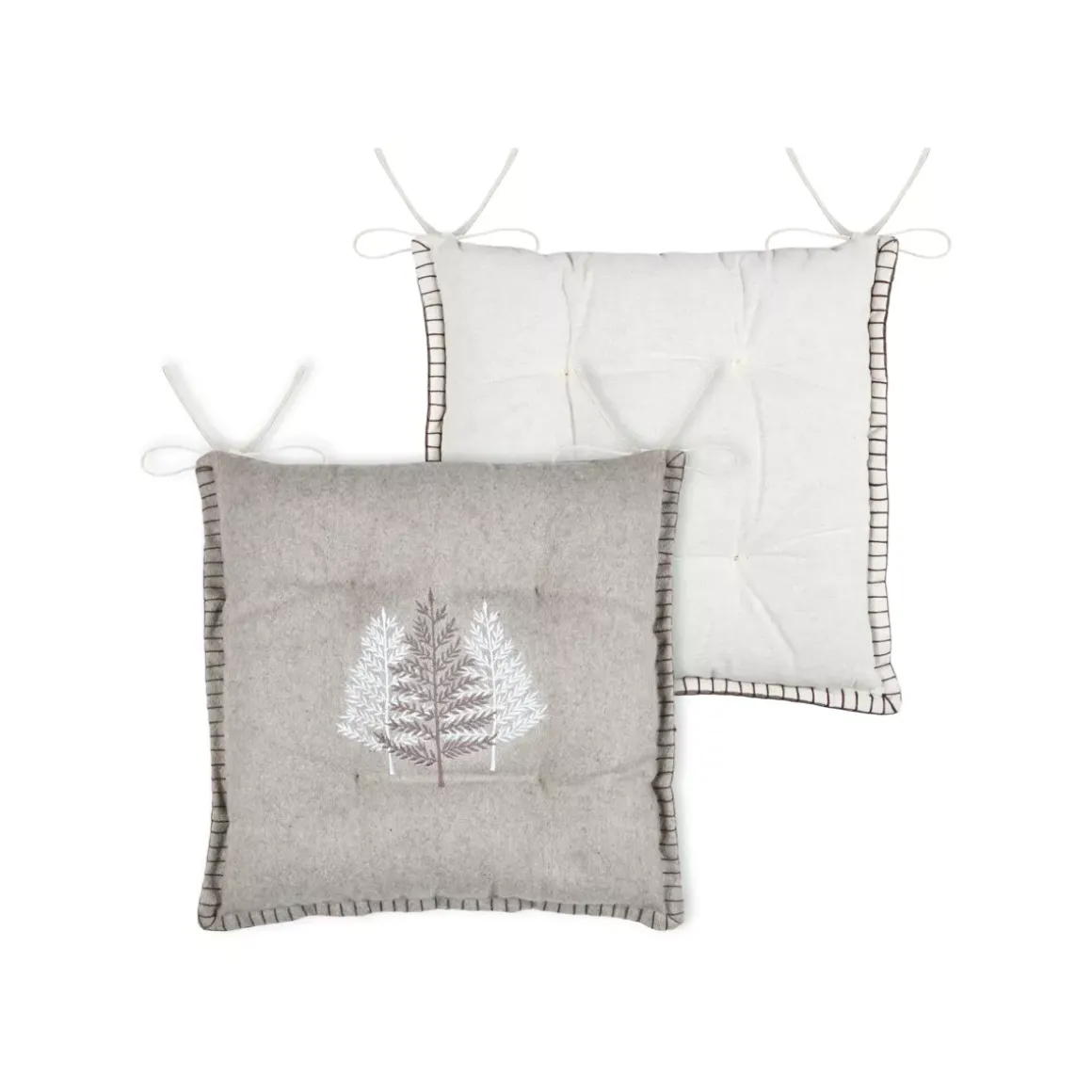 Cuscino per sedia quadrato in velluto (38 x 38 cm) Landry Beige