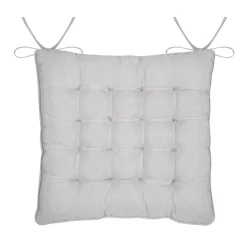 Cuscino per sedia quadrato in cotone (38 x 38 cm) Joséphine Grigio