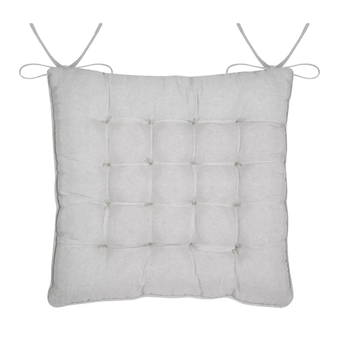 Cuscino per sedia quadrato in cotone (38 x 38 cm) Joséphine Grigio