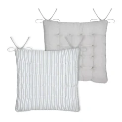Cuscino per sedia quadrato in cotone (38 x 38 cm) Joséphine Grigio