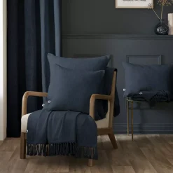 Cuscino quadrato cotone (60 x 60 cm) Sixtine Blu notte