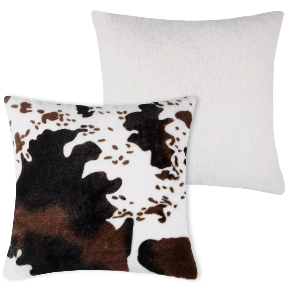 Cuscino quadrato finta pelliccia (40 cm) Mucca marrone