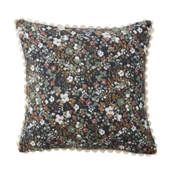 Cuscino quadrato garza di cotone (40 x 40 cm) Constance Blu notte