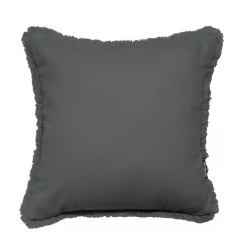 Cuscino quadrato in cotone (45 x 45 cm) Pixel frange Grigio antracite