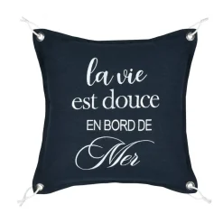 Cuscino quadrato in cotone (50 x 50 cm) Bordemer Blu navy