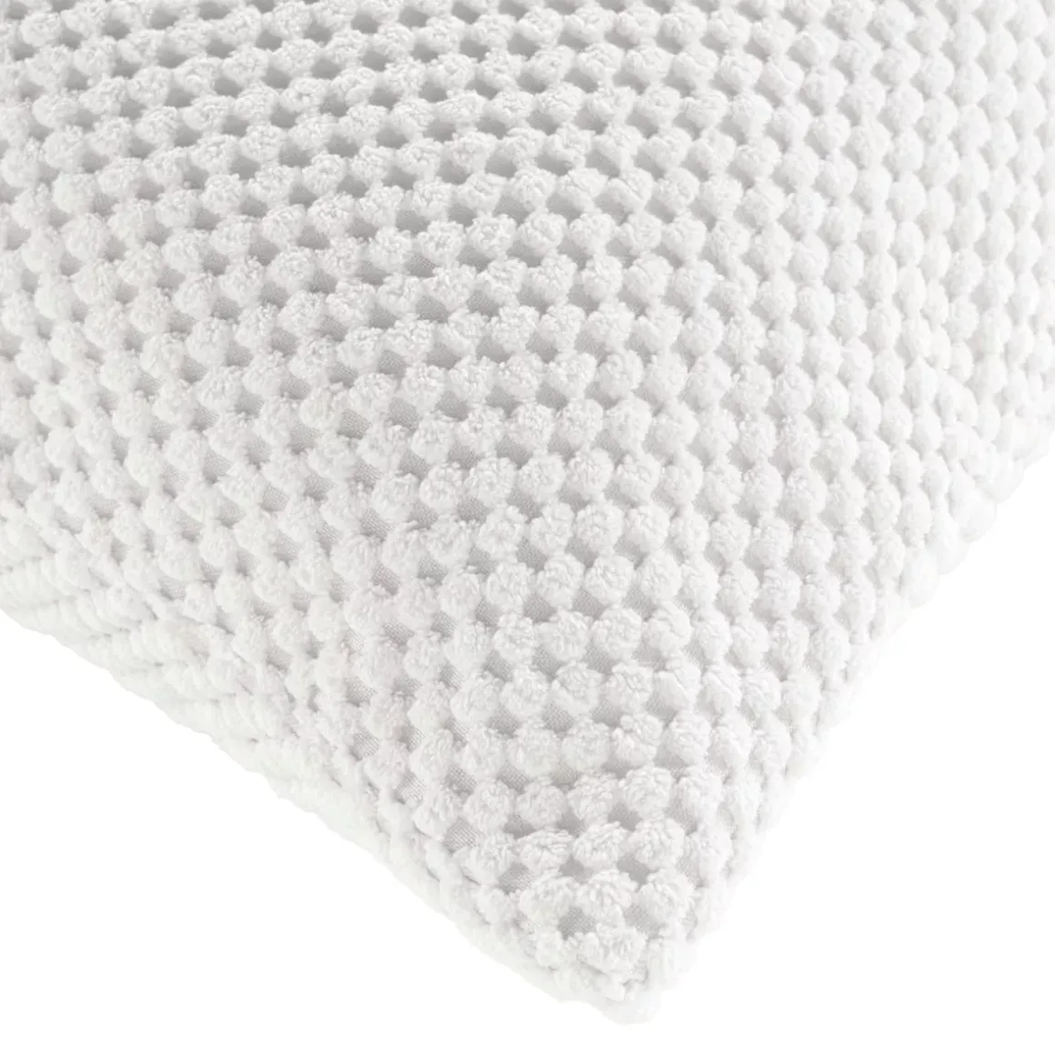 Cuscino quadrato in flanella in rilievo (45 x 45 cm) Java Bianco