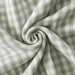 Cuscino quadrato in garza di cotone (45 x 45 cm) Gaïa vichy Verde eucalipto
