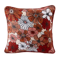 EMINZA Cuscini E Fodere-Cuscino quadrato in garza di cotone (45 x 45 cm) Gaïa azalea Terracotta