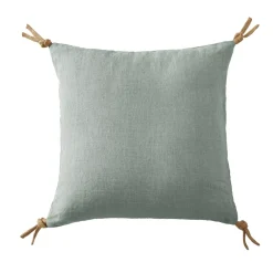 Cuscino quadrato lino lavato (45 cm) Louise Verde eucalipto