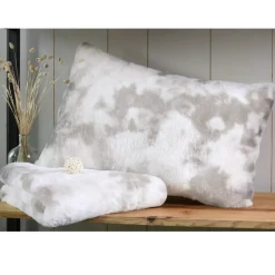 Cuscino rettangolare eco pelliccia (80 cm) Harald Beige