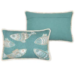 Cuscino rettangolare in cotone (35 x 50 cm) Barbados Verde celadon