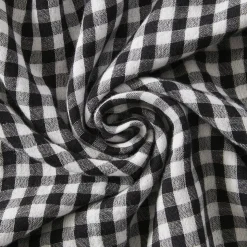 Cuscino rettangolare in garza di cotone (40 x 60 cm) Gaïa vichy Nero