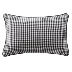 Cuscino rettangolare in garza di cotone (40 x 60 cm) Gaïa vichy Nero