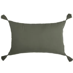 Cuscino rettangolare in garza di cotone (40 x 60 cm) Gaia Verde rosmarino
