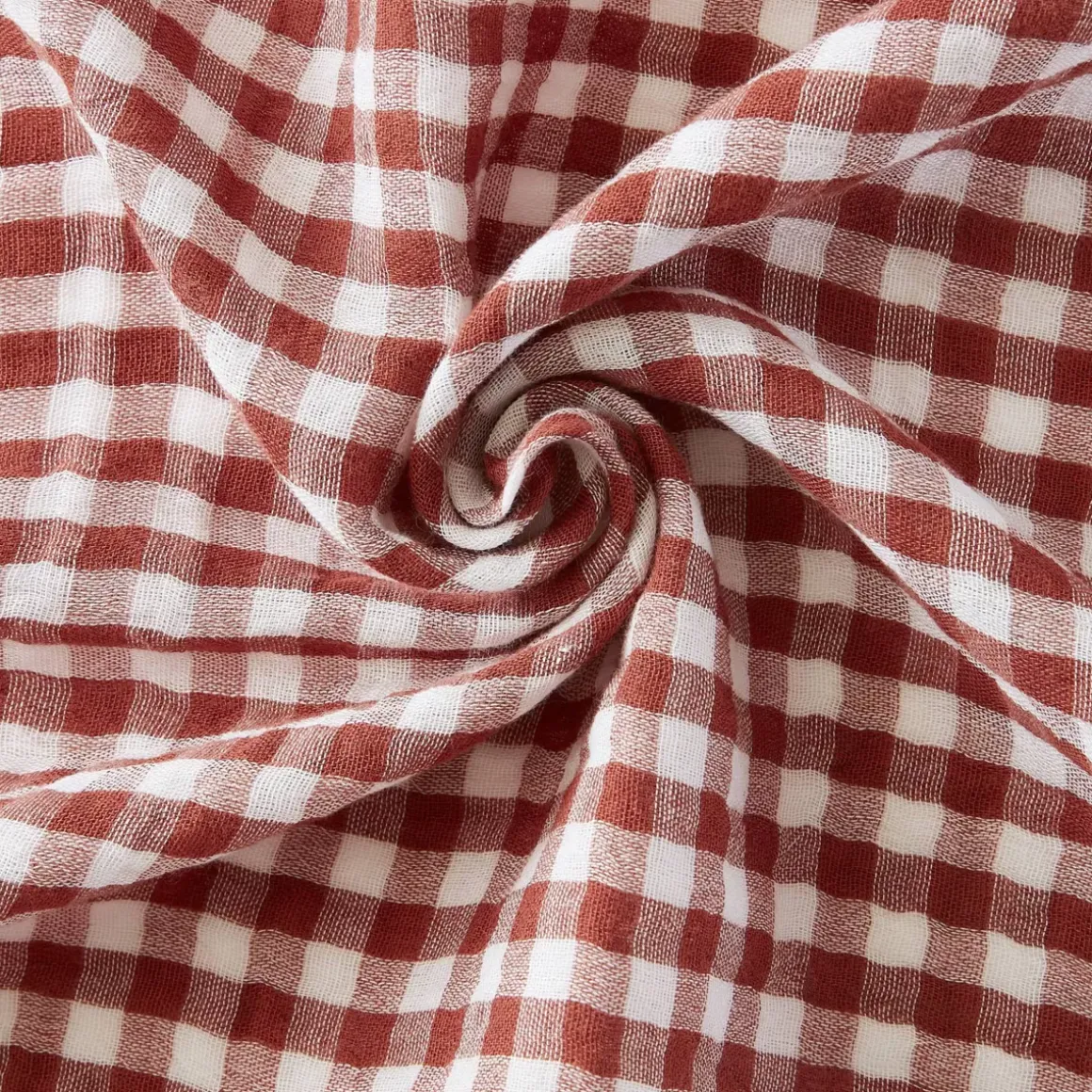 Cuscino rettangolare in garza di cotone (40 x 60 cm) Gaïa vichy Terracotta
