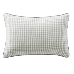 Cuscino rettangolare in garza di cotone (40 x 60 cm) Gaïa vichy Verde eucalipto
